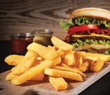 Burger With Crispy Coated Steakhouse Fries